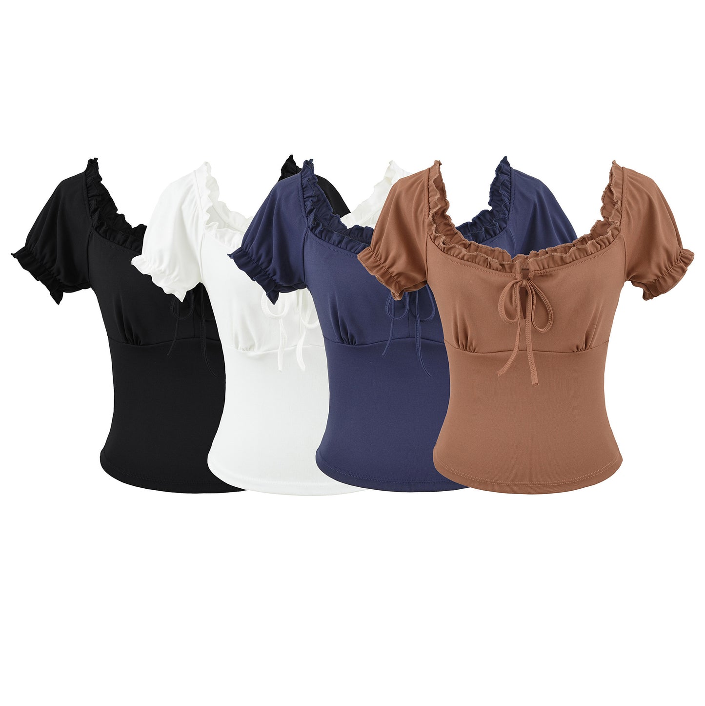 Square neck short sleeved T-shirt for women by eprolo
