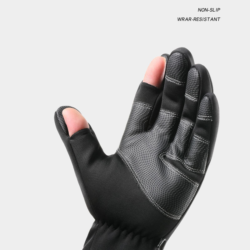 Opened-Finger Gloves Touchscreen Unisex Waterproof Windproof Warm Winter Gloves For Cycling Fishing Skiing by My Store