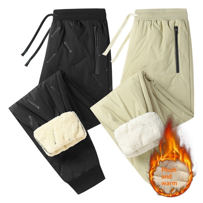 Cold-Weather Outdoor Cross-Border Sheepskin-Lined Cotton Trousers by DERILUJA LLC