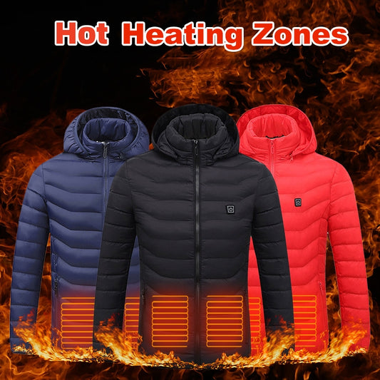 New Heated Jacket Coat USB Electric Jacket Cotton Coat Heater Thermal Clothing Heating Vest Men's Jacket Clothes