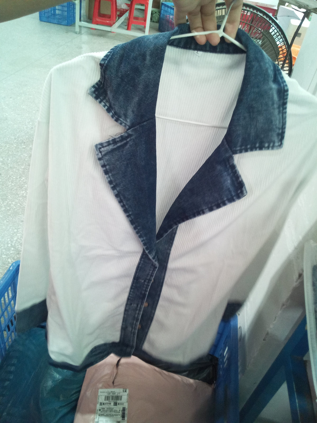 Denim Patchwork Jacket Fashion Commuter Lapel Button-down Long-sleeved Top For Women's Clothing by DERILUJA LLC