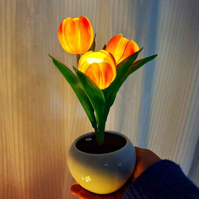 Rechargeable Tulip Night Light LED Simulation Flower Creative Table Light Home Decoration Bedroom Decoration Atmosphere Light by eprolo