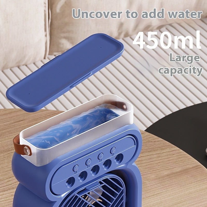 3 In 1 Portable Air Conditioner Evaporative Air Cooler LED Night Lights 3 Speeds Humidifier Fan For Home Office by DERILUJA LLC