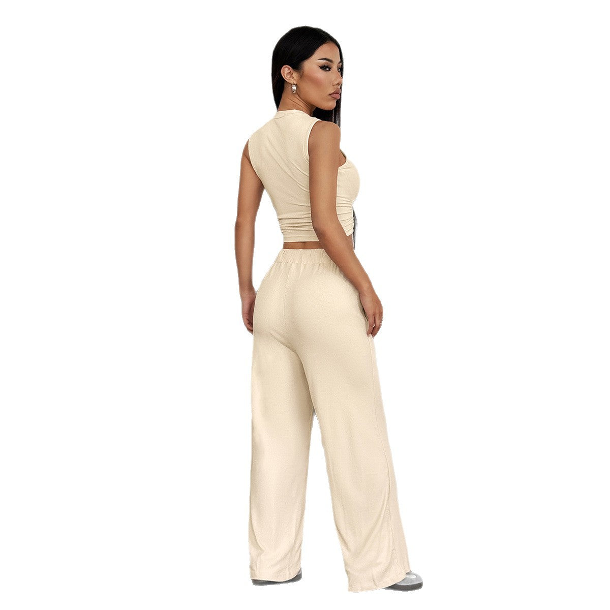 Sleeveless vest wide leg pants set women's clothing by eprolo
