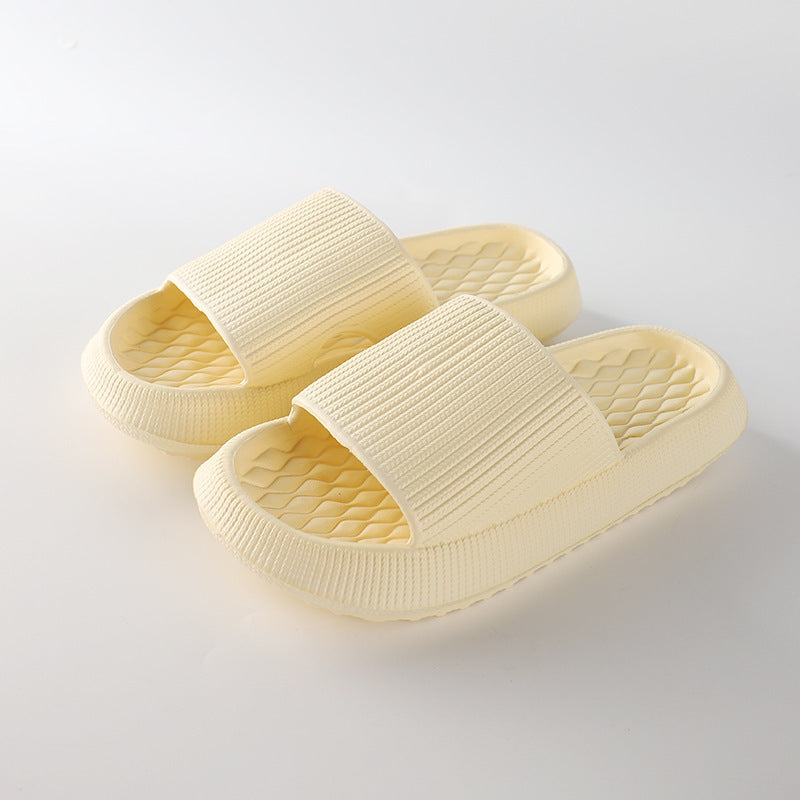 Summer EVA Slippers Solid Color Rhombus Stripe Anti-slip Slippers New Women's Home Shoes by My Store