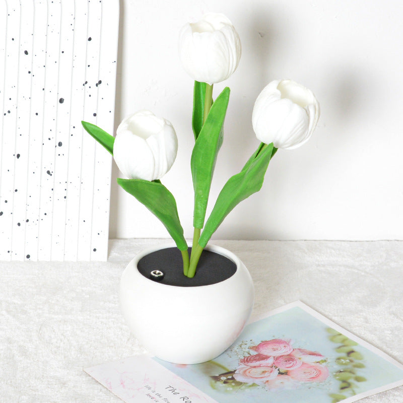 Rechargeable Tulip Night Light LED Simulation Flower Creative Table Light Home Decoration Bedroom Decoration Atmosphere Light by eprolo