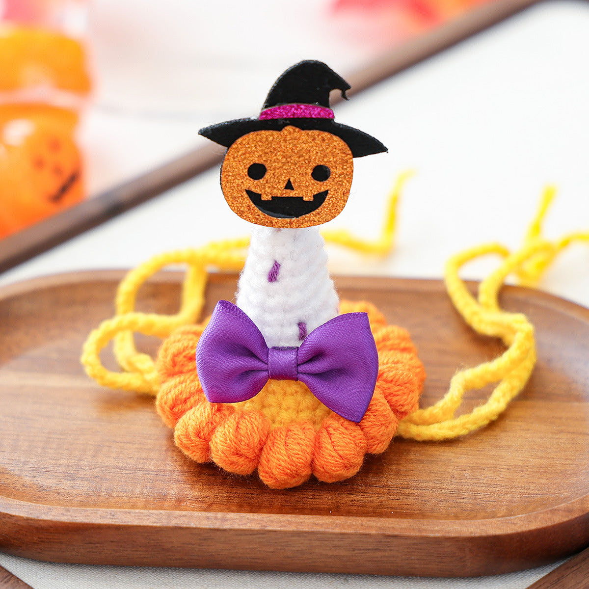 Pet Accessories Hat Halloween Festival Small Size Wizard Pumpkin Hat for Dogs and Cats Knit Hat for Small Dogs by eprolo