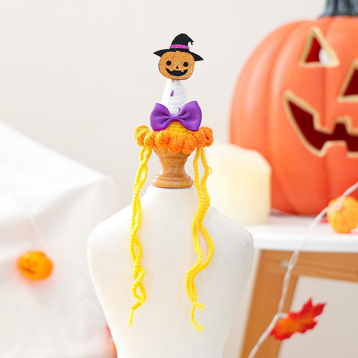 Pet Accessories Hat Halloween Festival Small Size Wizard Pumpkin Hat for Dogs and Cats Knit Hat for Small Dogs by eprolo