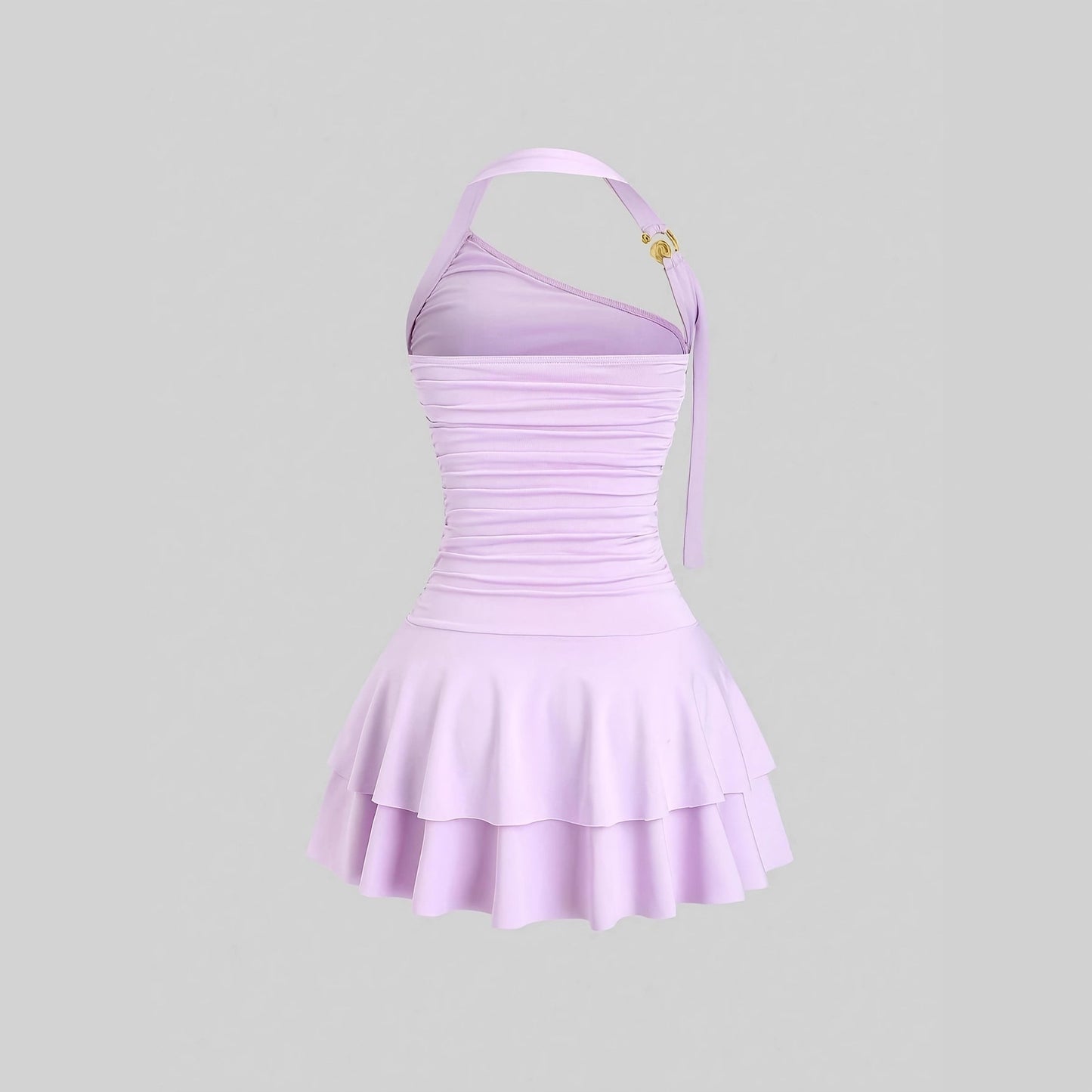 New Stylish And Elegant Gold Spiral Backless Short Bodycon Dress by DERILUJA LLC