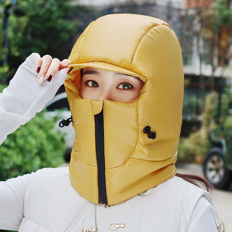 Winter Warm Hat Female Cycling Electric Car Face Care Ear Protection Scarf by DERILUJA LLC