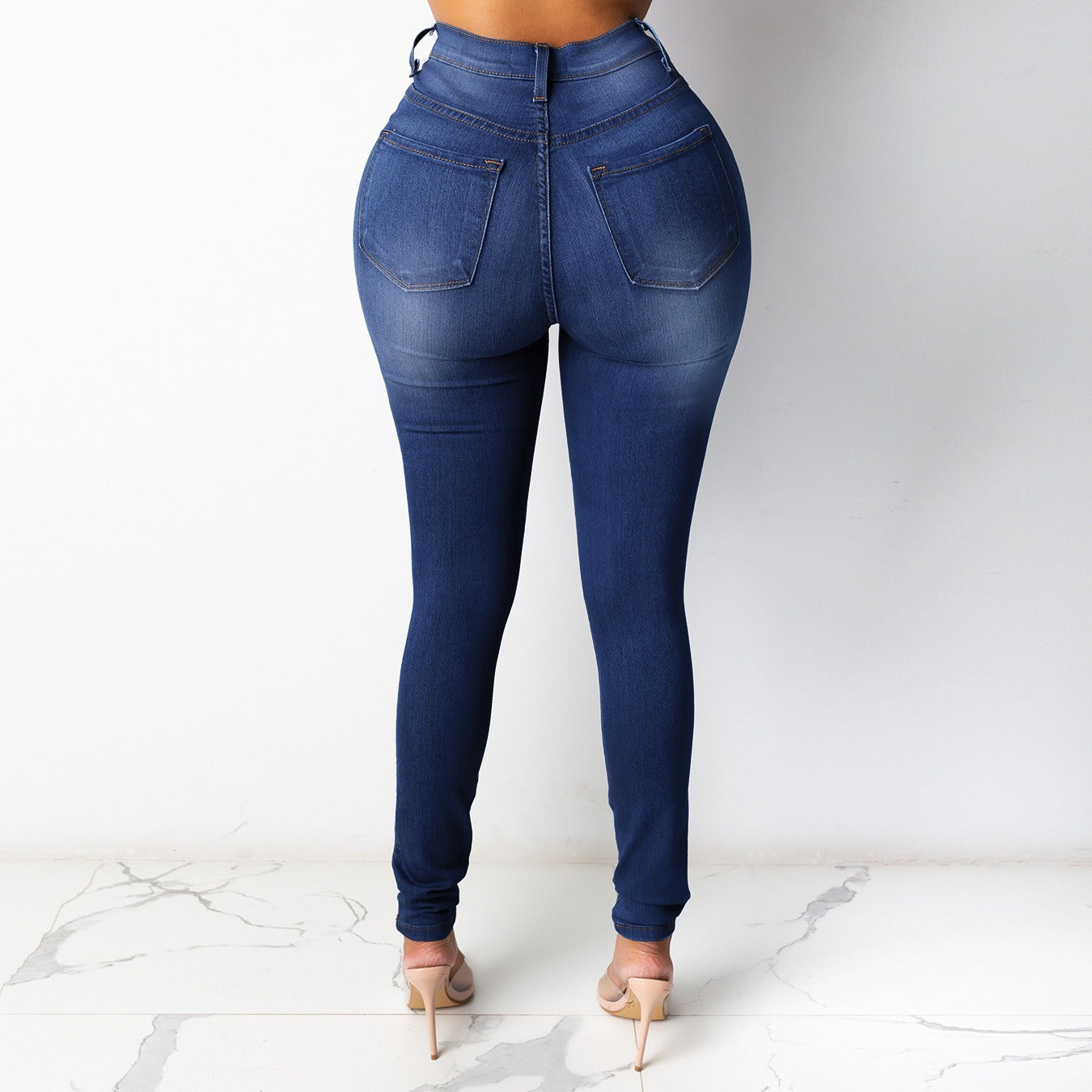 New 5 Colors High Waist Thin Jeans For Women Fashion Casual Slim Elastic Denim Pencil Pants