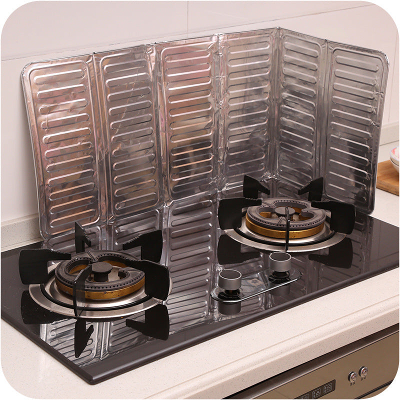 Kitchen Oil-Separating Aluminum Foil Plate Stove Creative Kitchen Supplies Cooking Heat Insulation Splash-Proof Baffle by eprolo