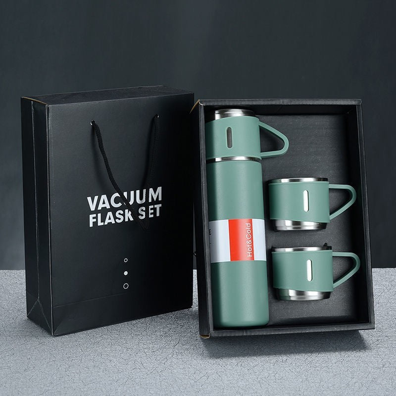 A cup of three-lid thermos cup portable fashion gift box set stainless steel cup by eprolo