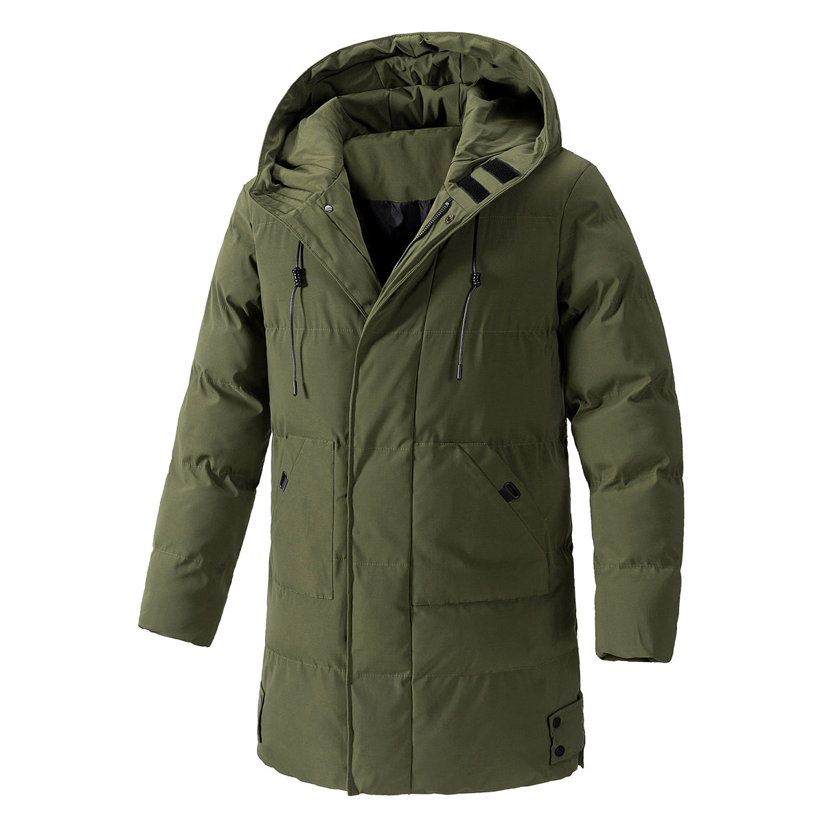 Winter simple cotton jacket plus size men's Korean version casual fashion versatile warm cotton jacket medium long men's by eprolo
