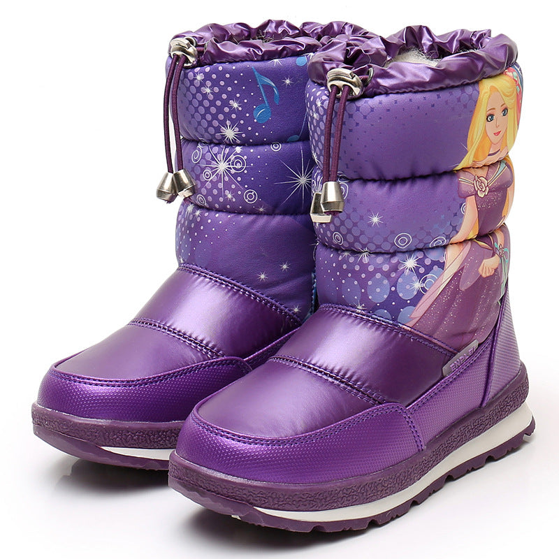 Thickened Winter Children Mid-calf Length Snow Boots Women by DERILUJA LLC