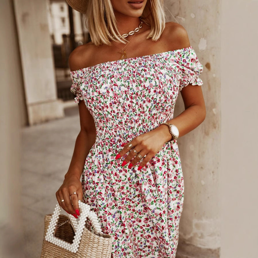 Elegant Printed One-Shoulder Fashion Dress for Women by eprolo