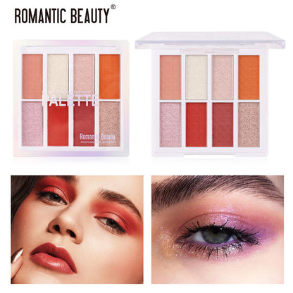 Romantic Beauty Matte Small Plate Portable Eyeshadow Makeup INS8 Color Eyeshadow Palette