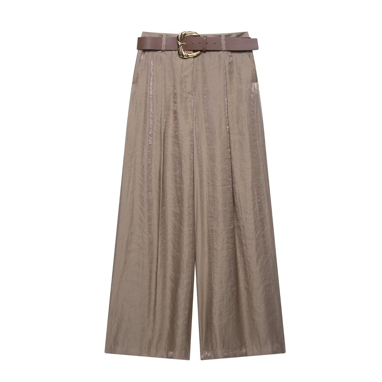 Comes with waistband silk satin wide leg pants by eprolo