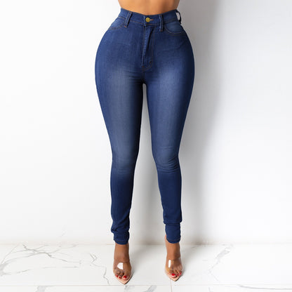 New 5 Colors High Waist Thin Jeans For Women Fashion Casual Slim Elastic Denim Pencil Pants