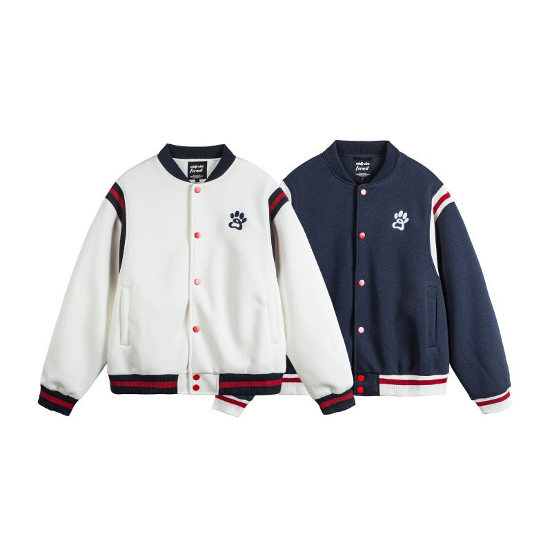 Color-blocked Patchwork Loose Baseball Jacket by eprolo