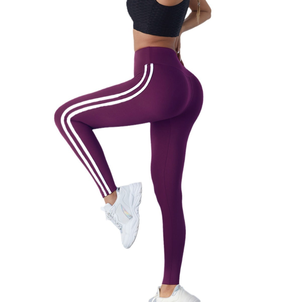 Yoga leggings, women's high waisted and hip lifting, spring and summer slim fit, tight fitting and waist hugging fitness pants for outdoor wear by eprolo