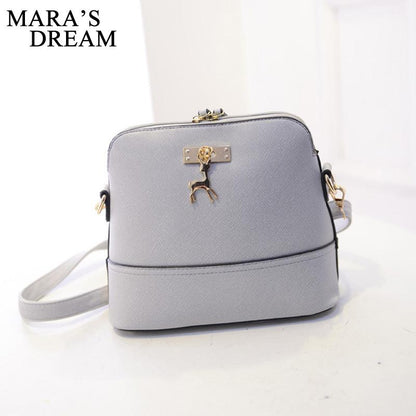 Women Leather Small Shoulder Bag Women Deer Spliced Collision Cross Body Bag Women SHhoulder Bags Girl Messenger Bag