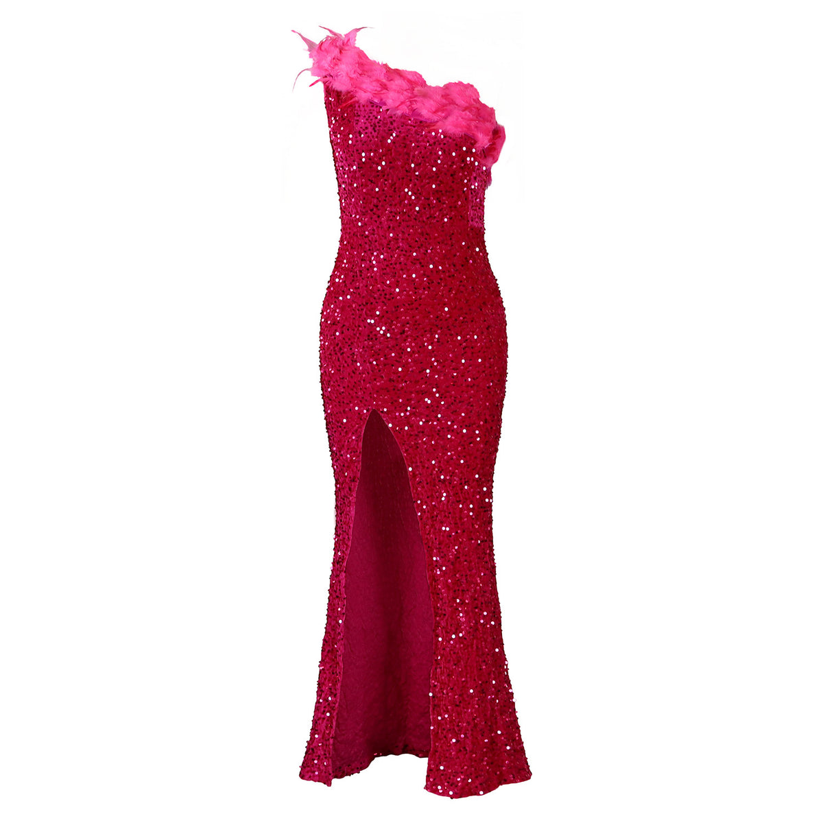Women's Summer Sexy Sequin Split Maxi Dress by DERILUJA LLC