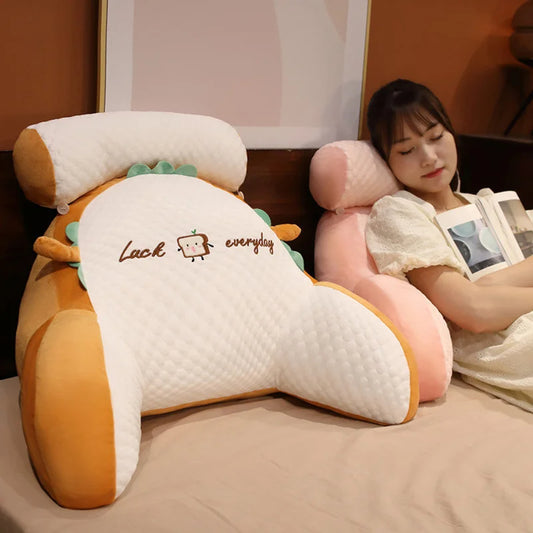 Sofa Fluffy Cushion Luncheon Pillow Triangle Reading Cushion Bedside Soft Large Backrest Lumbar Cushion Office Chair Cushion by DERILUJA LLC