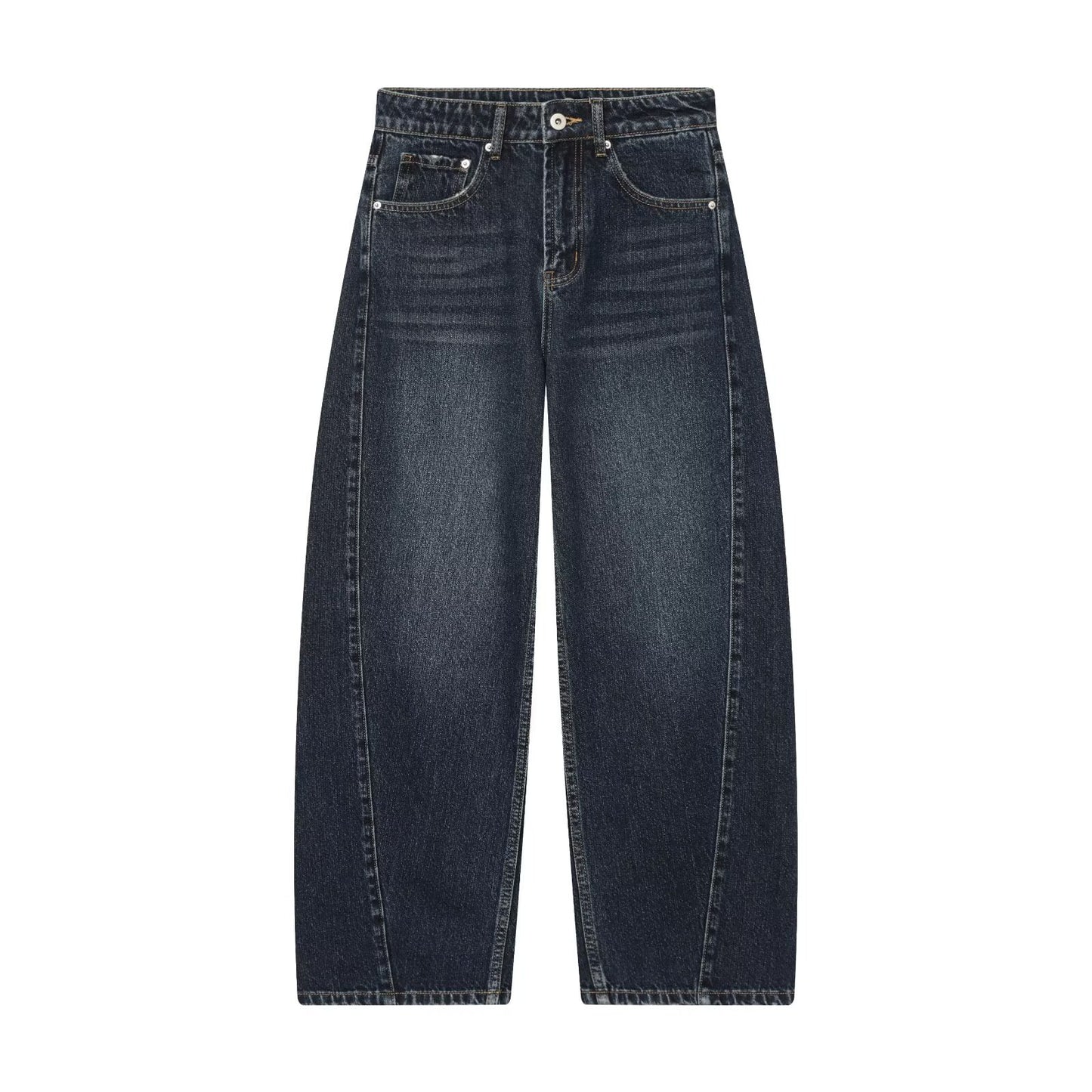 Mid waist loose fitting bucket shaped jeans by eprolo