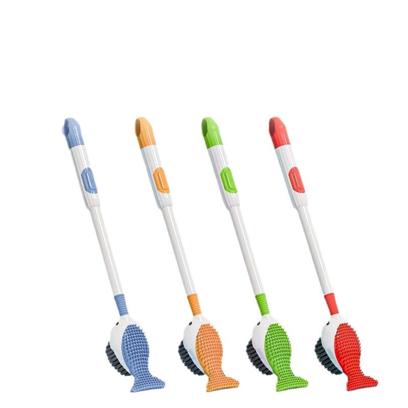 Squirt Whale Toilet Brush 360-Degree Cleaning Brush With Silicone Head Hanging Hole Design Wall-mounted Toilet Brush by DERILUJA LLC