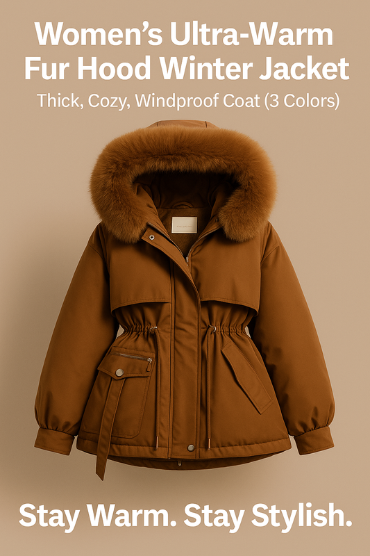 New Women's Cotton-Padded Plush Warm Coat 2024 Autumn Winter Parkas Coat Women's Long Sleeve Zipper Hooded Drawstring Parkas by My Store