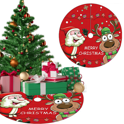 120CM Christmas tree skirt forest tree bottom dress up Christmas tree ornaments cartoon tree around