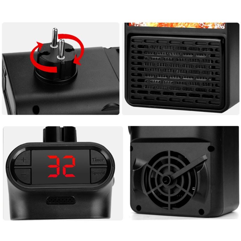 Flame Heater Household Portable Mini Heater Imitating Fire Speed Heat Multi-Function Heater by eprolo