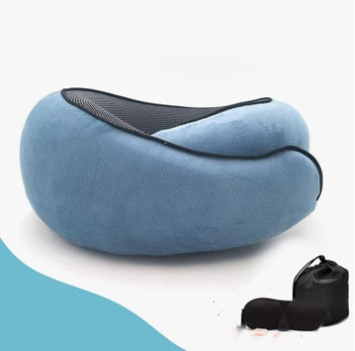 Travel Neck Pillow Non-Deformed Airplane Pillow Travel Neck Cushion Durable U-Shaped Travel Memory Cotton Nap Neck Pillow by DERILUJA LLC