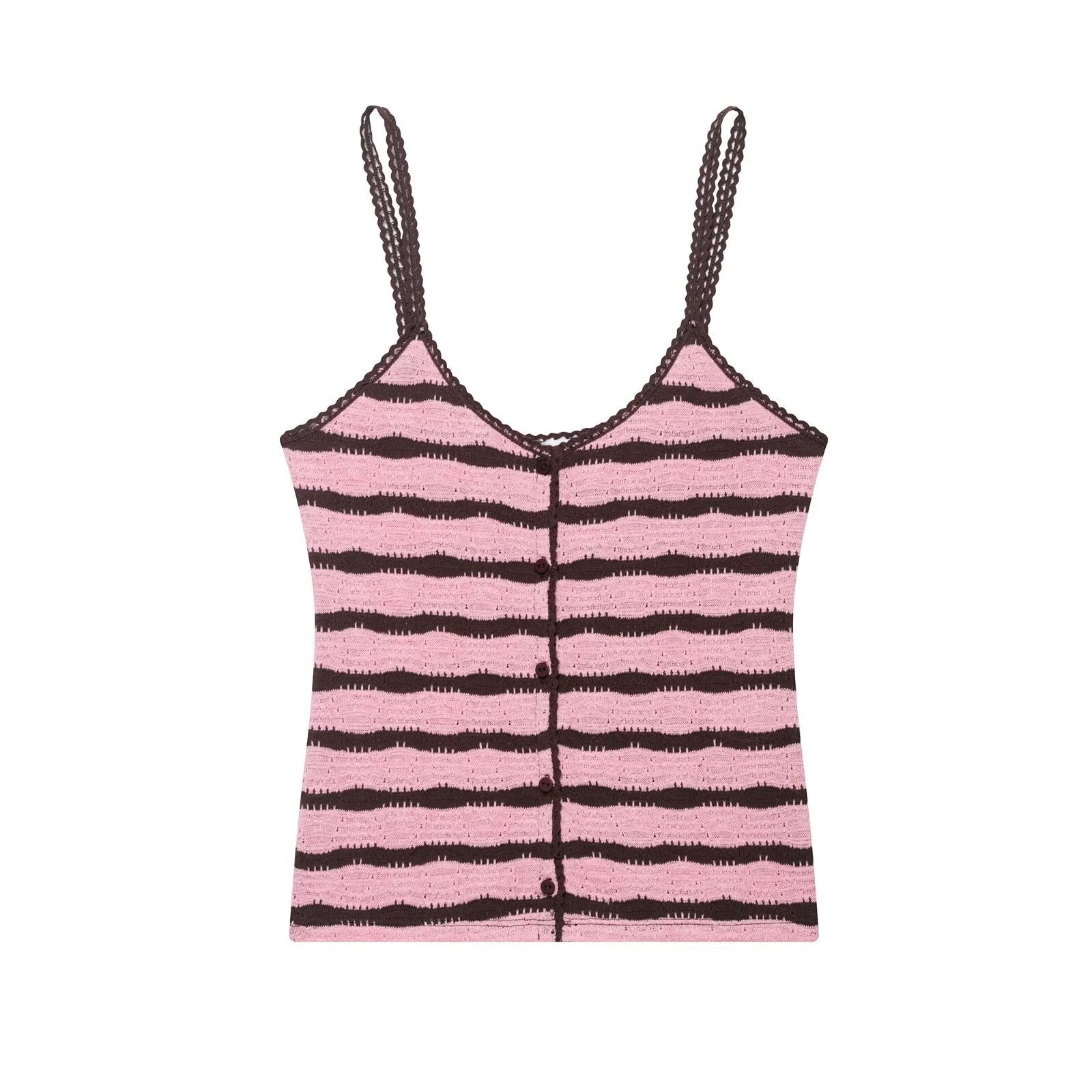 Striped knit camisole top+micro flared pants set by eprolo