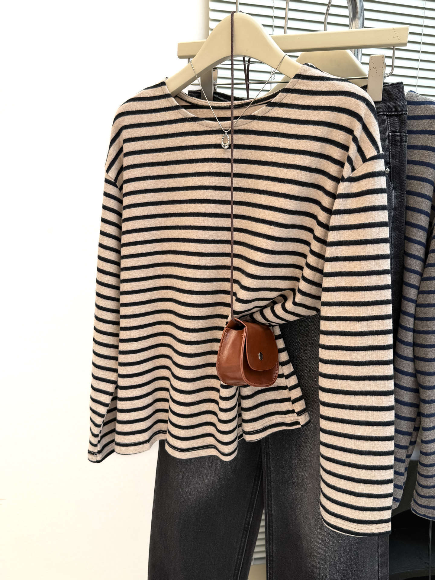 Style Brushed Long Sleeve T-Shirt for Women Plus Size Loose FitInner Wear or Outer Wear Striped by eprolo