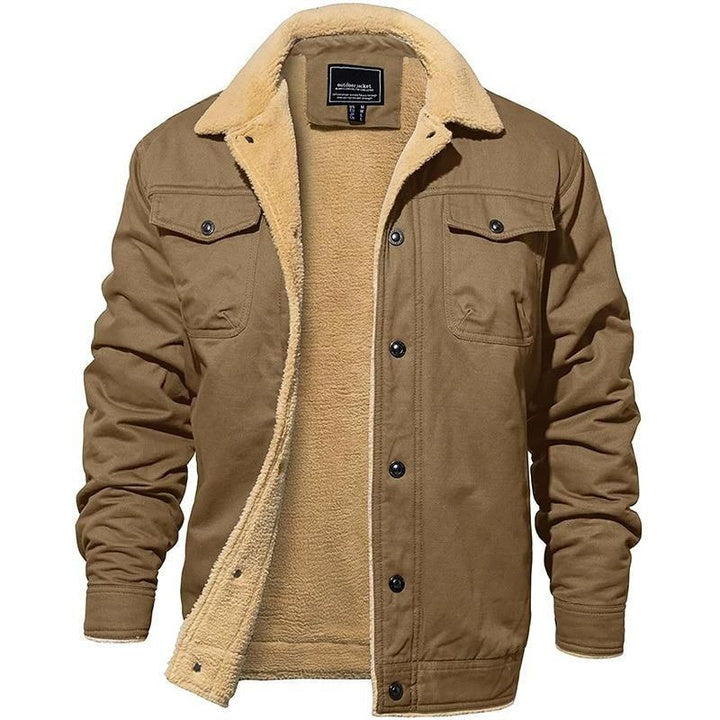 Men's Padded Cotton Workwear Casual Jacket by DERILUJA LLC