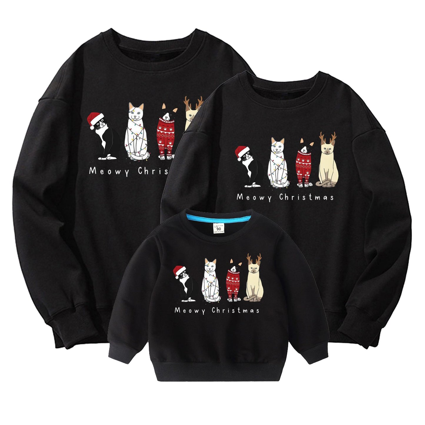 Parent-child Hoodie Pure Cotton T-shirt American Style New Year Christmas by eprolo