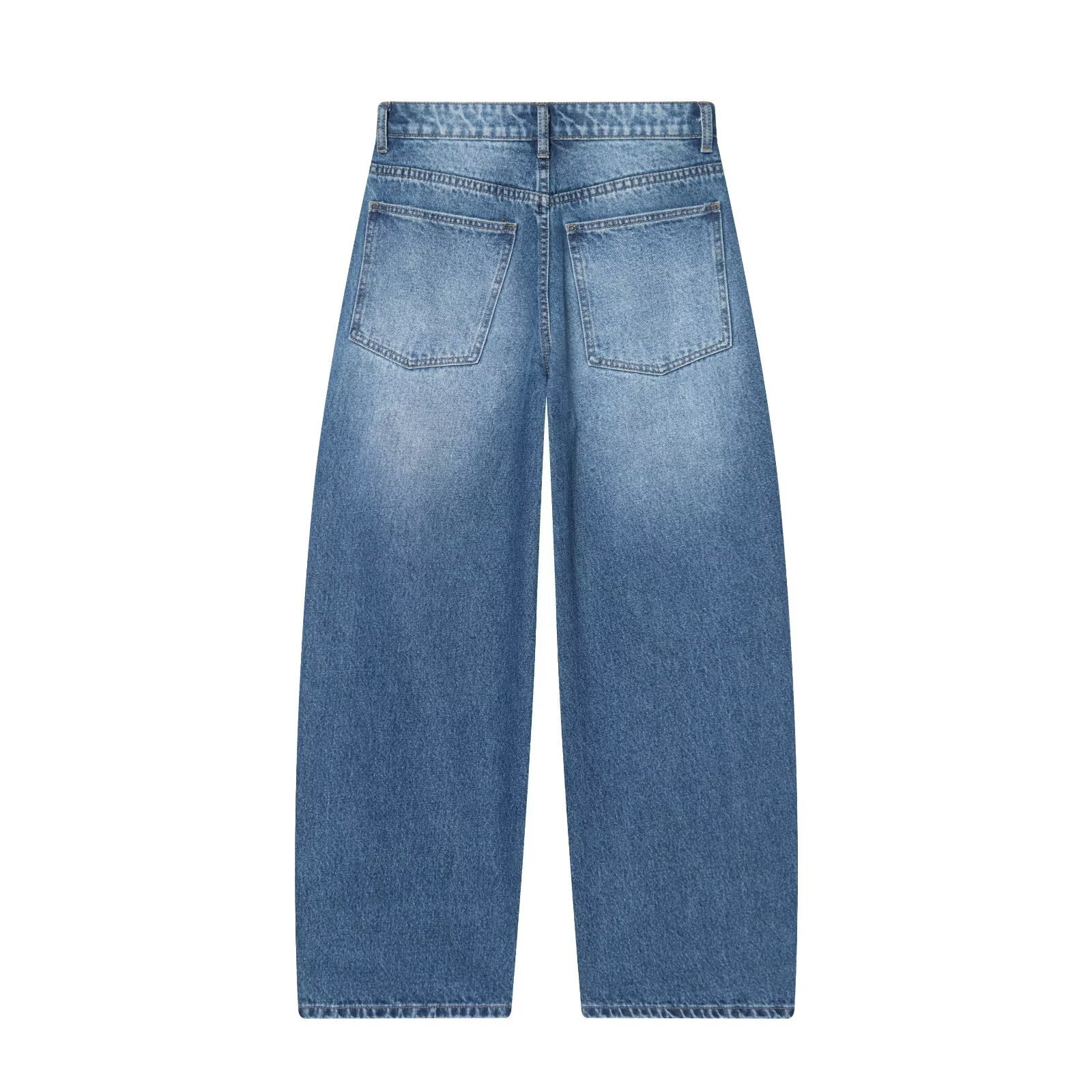 Mid waist loose fitting bucket shaped jeans by eprolo