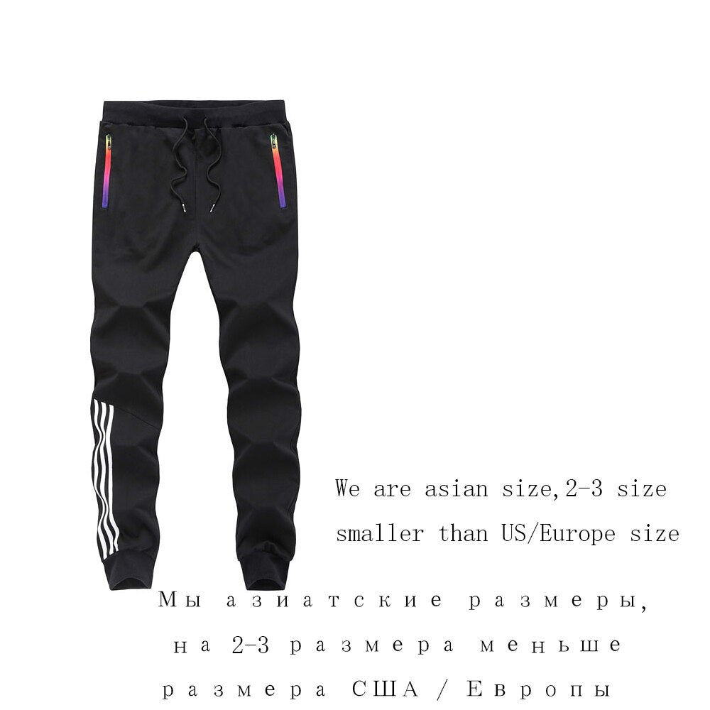 Tracksuit Bottoms Mens Casual Pants Cotton Sweatpants Mens Joggers Striped Pants Gyms Clothing Plus