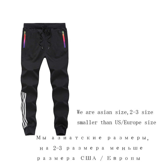 Tracksuit Bottoms Mens Casual Pants Cotton Sweatpants Mens Joggers Striped Pants Gyms Clothing Plus