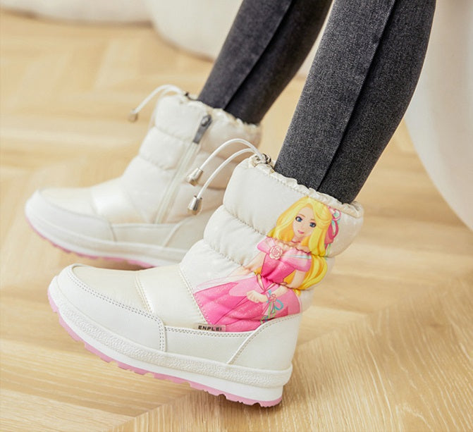 Thickened Winter Children Mid-calf Length Snow Boots Women by DERILUJA LLC