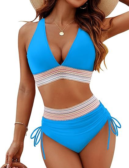 Fashion Women's High Waist Bikini Split Suit by DERILUJA LLC