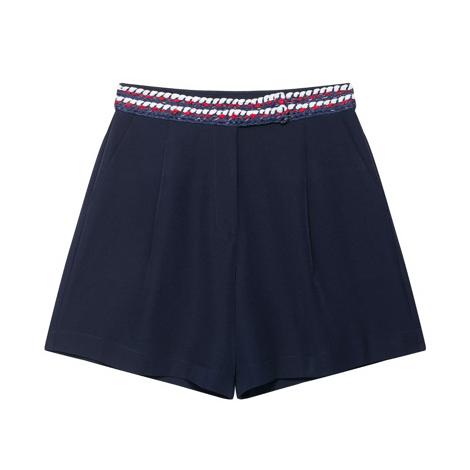 Fancy trimmed vest+shorts set