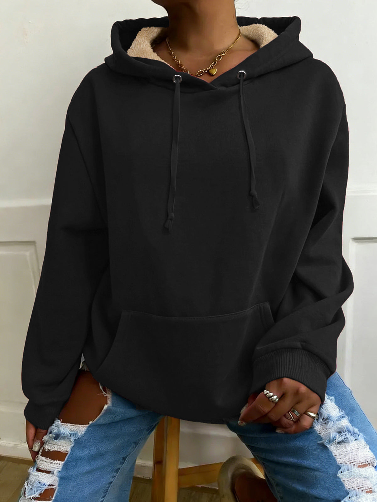 Autumn Winter Fleece-Lined Warm Casual Womens Sweater Zip-Up Jacket by DERILUJA LLC
