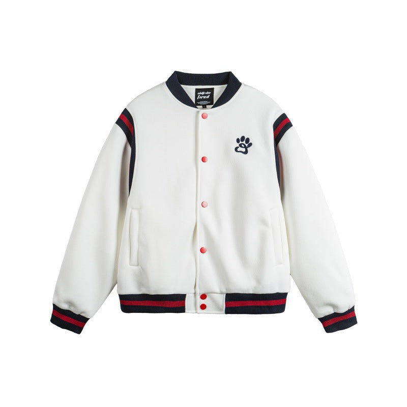 Color-blocked Patchwork Loose Baseball Jacket by eprolo