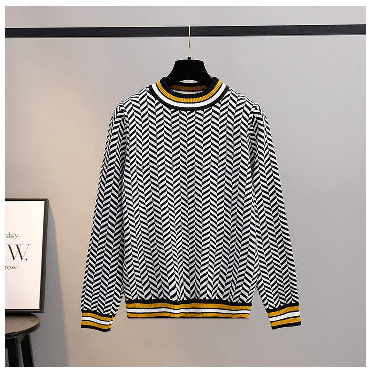 Knitted Women Pullover and Sweaters Autumn Winter Thick Female Jumper Warm Striped Christmas Sweaters P
