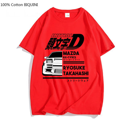 AE86 Initial D Anime T-shirt O-Neck Short Sleeves T