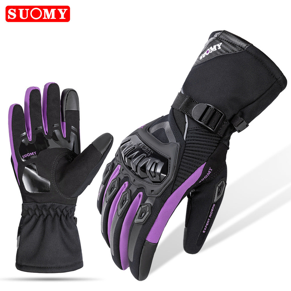 Motorcycle waterproof, windproof, warm winter touch-screen motorcycle riding gloves hand guards anti-fall thick long gloves by eprolo