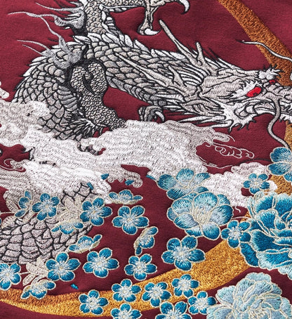 Dragon thorn hooded plus velvet thickened Yokosuka embroidery men and women couple sweatshirts trendy brand jacket tops